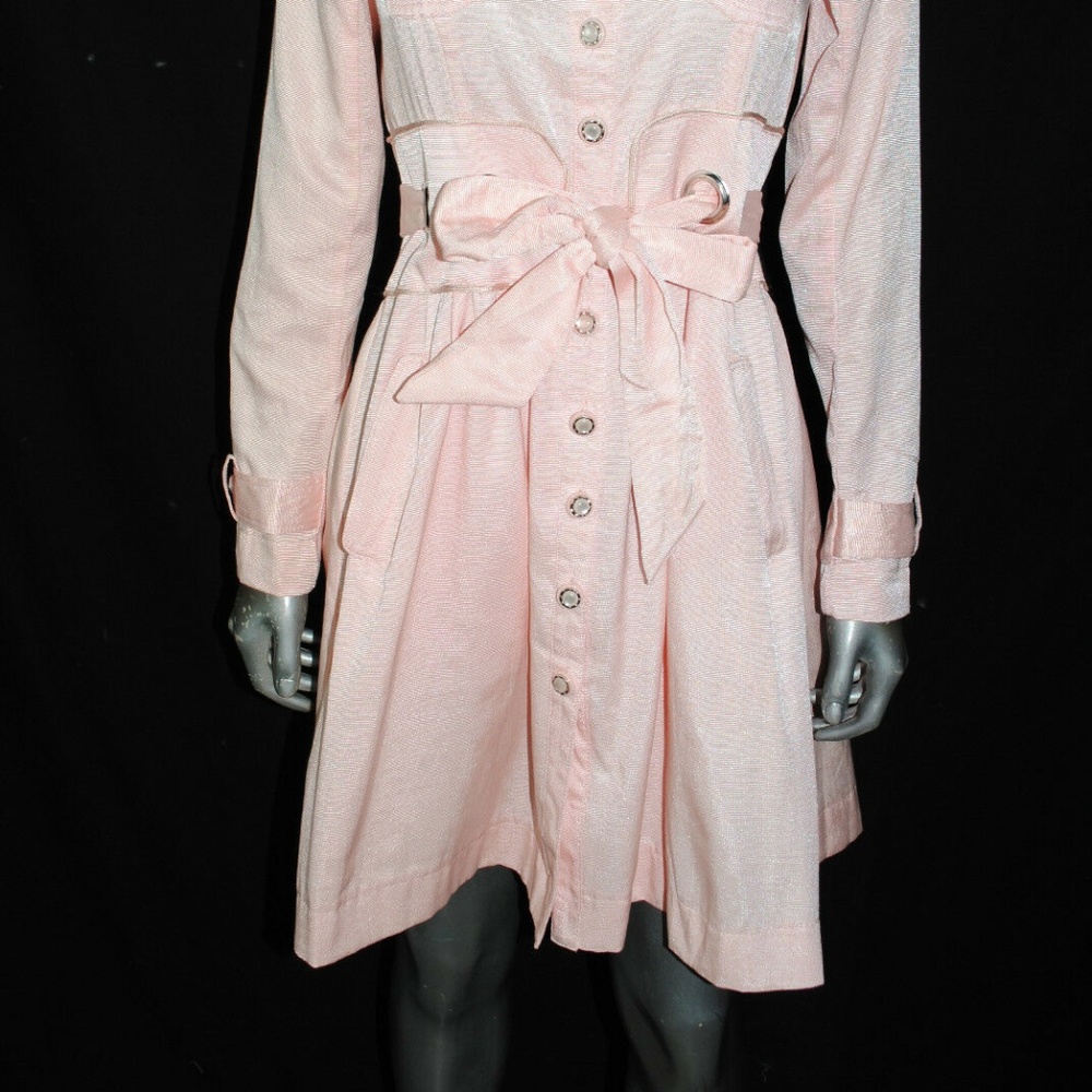 Aria Dress Peach Button Down Long Sleeves CORSET - Picture 8 of 8